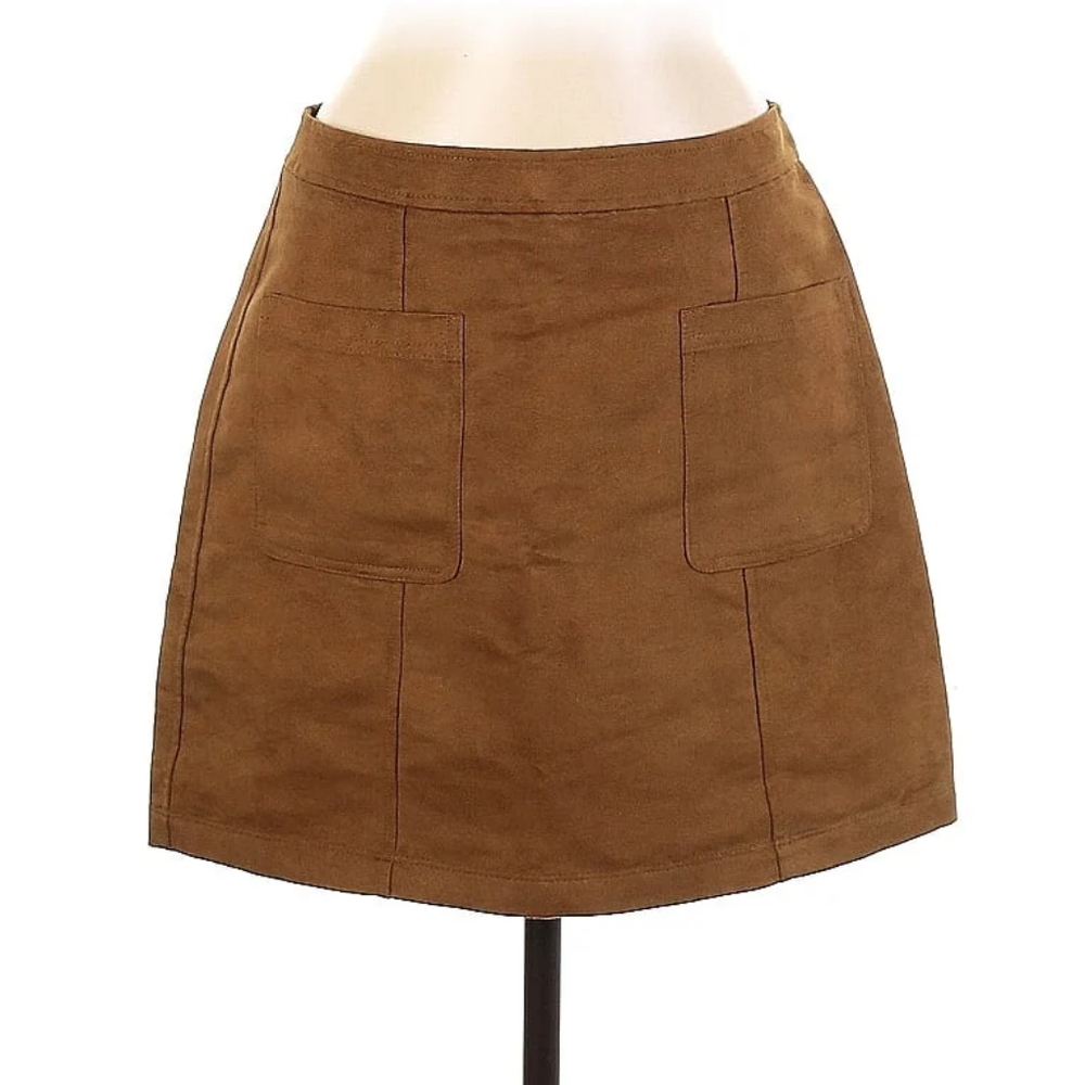 Brown Suede Mini Skirt